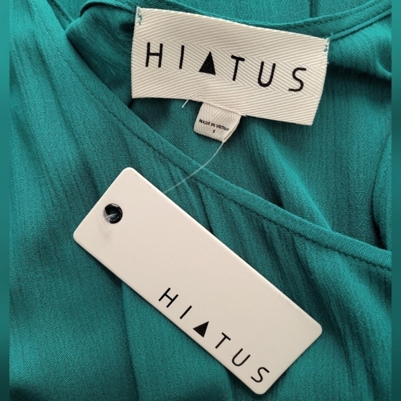 NWT Haitus Gauze Lightweight Tie Shoulder Dress Green Small - Picture 6 of 8
